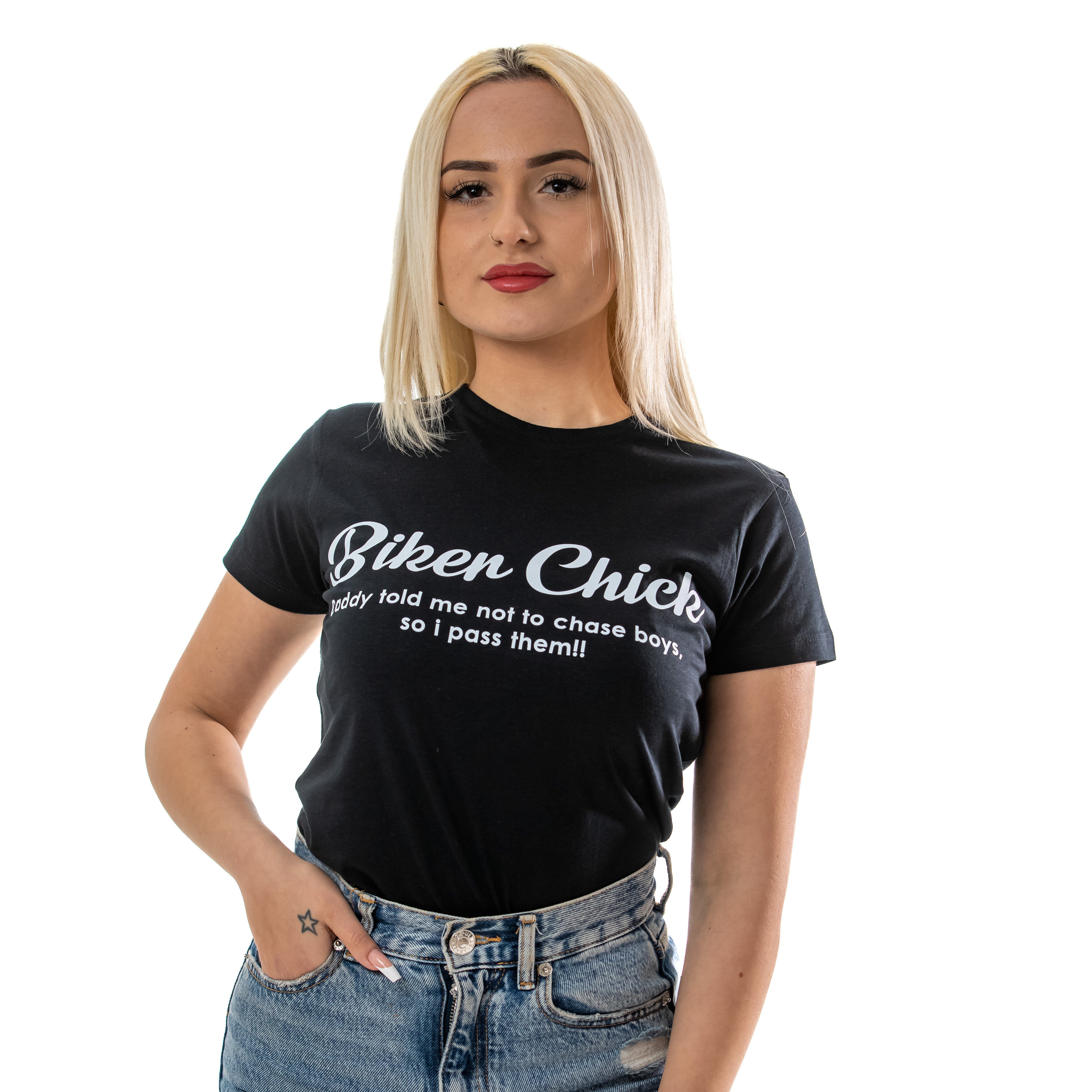 Biker chick t on sale shirt